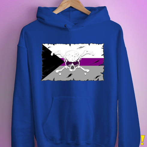 Demisexual Pride Pirate Flag Hoodie - Royal Blue