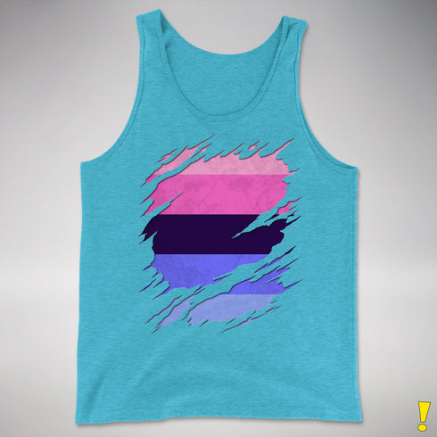 Omnisexual Pride Flag Ripped Reveal Premium Tank Top