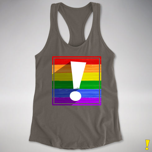 LGBTQ Pride Flag Exclamation Point Racerback Tank