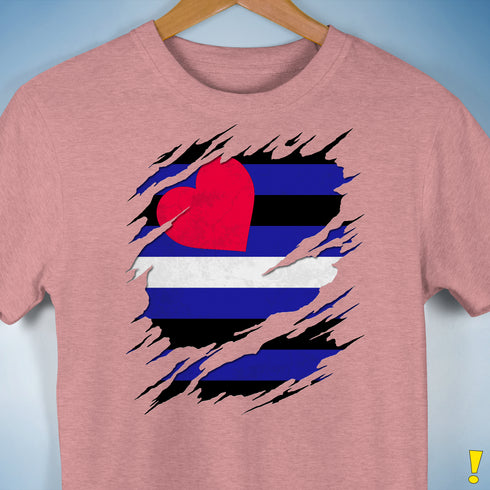 Leather Pride Flag Ripped Reveal Premium Unisex T-Shirt