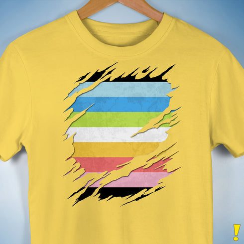 Queer Pride Flag Ripped Reveal Premium Unisex T-Shirt