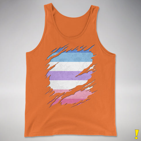 Bigender Pride Flag Ripped Reveal Premium Tank Top