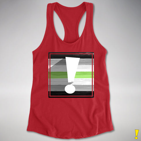 Agender Pride Flag Exclamation Point Racerback Tank - Red