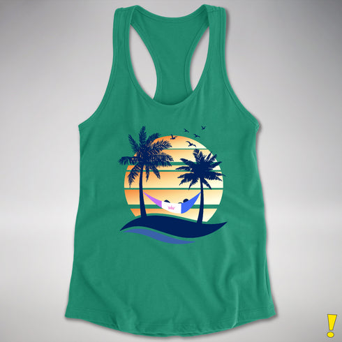 Drag Pride Hammock Summer Beach Sunset Racerback Tank