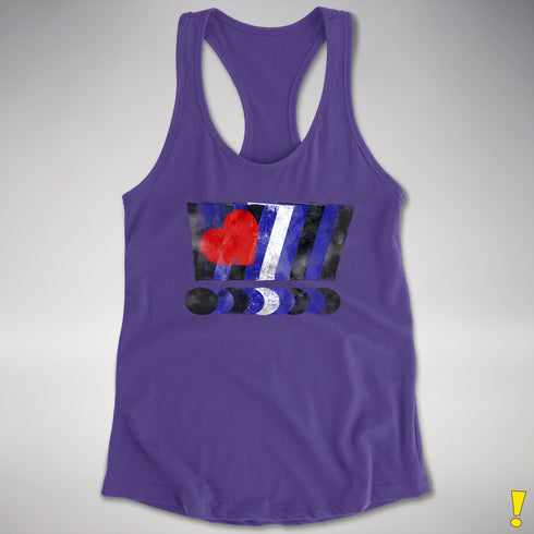 Distressed Leather Pride Exclamation Points Racerback Tank