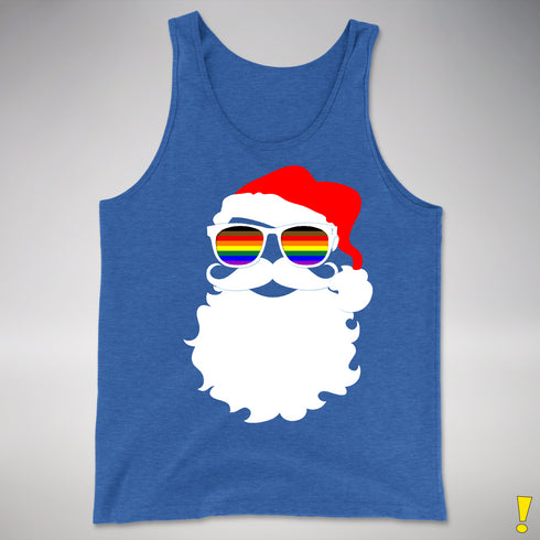 Santa’s LGBTQ Philly Pride Flag Shades Premium Tank Top - Royal Blue Triblend