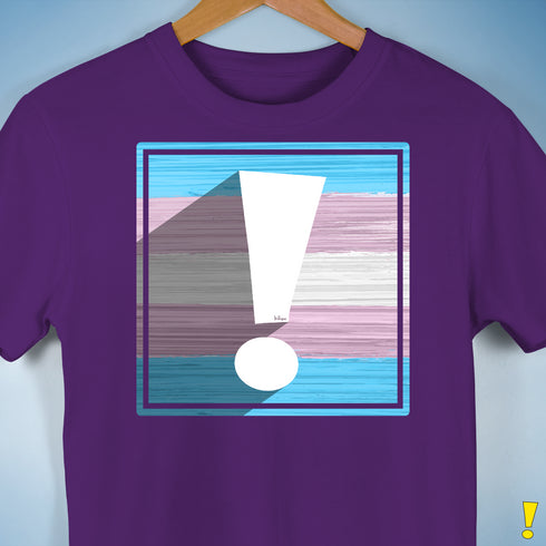 Transgender Pride Flag Exclamation Point Premium Unisex T-Shirt - Purple