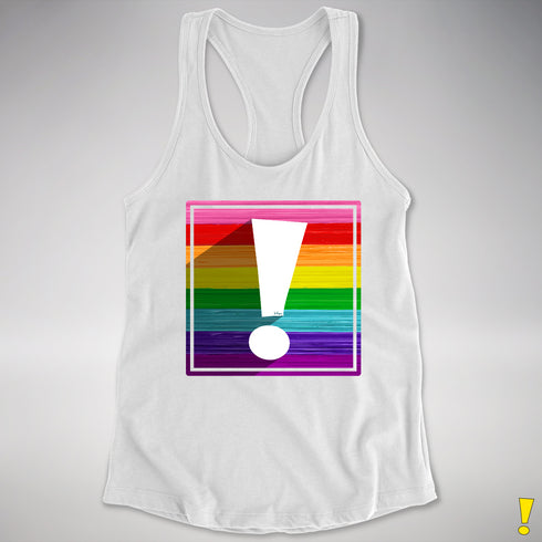 Original LGBTQ Pride Flag Exclamation Point Racerback Tank