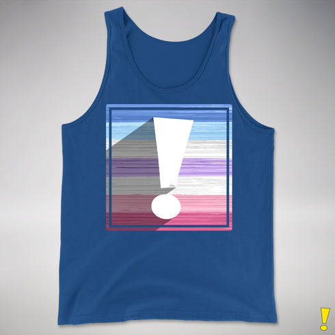 Bigender Pride Flag Exclamation Point Premium Tank Top - Royal Blue
