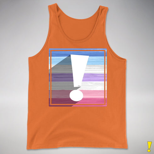 Bigender Pride Flag Exclamation Point Premium Tank Top - Orange