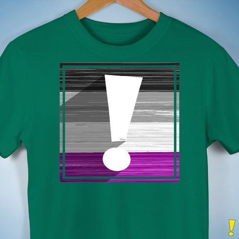 Asexual Pride Flag Exclamation Point Premium Unisex T-Shirt - Kelly Green