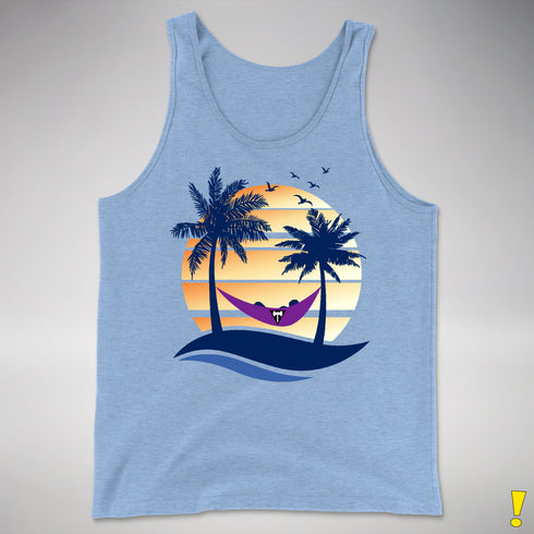 Lesbian Labrys Pride Hammock Summer Beach Sunset Premium Tank Top