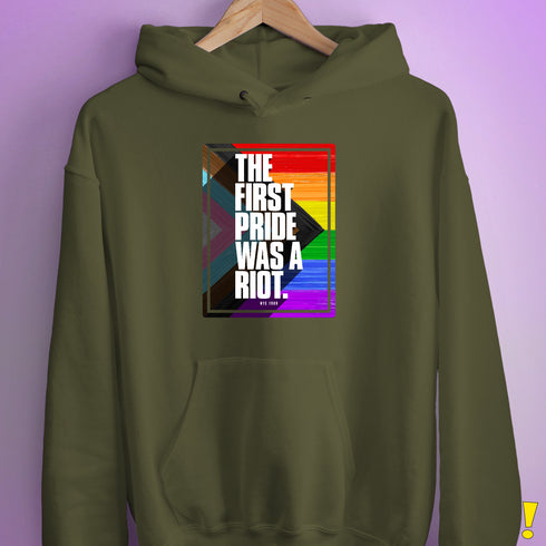 The First Pride Was a Riot - LGBTQ Progress Pride Hoodie