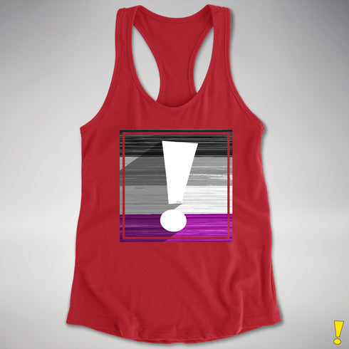 Asexual Pride Flag Exclamation Point Racerback Tank - Red