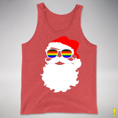 Santa’s LGBTQ Philly Pride Flag Shades Premium Tank Top - Red Triblend