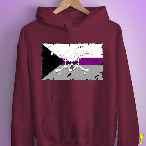 Demisexual Pride Pirate Flag Hoodie - Maroon
