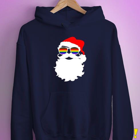 Santa’s LGBTQ Philly Pride Flag Shades Hoodie - Navy