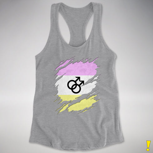 Twink Pride Flag Ripped Reveal Racerback Tank