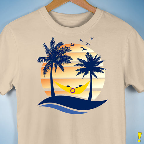 Intersex Pride Hammock Summer Beach Sunset Premium Unisex T-Shirt