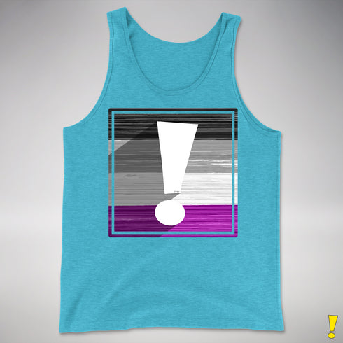 Asexual Pride Flag Exclamation Point Premium Tank Top - Aqua Triblend