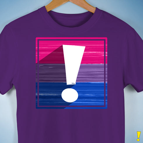 Bisexual Pride Flag Exclamation Point Premium Unisex T-Shirt - Purple