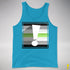 Agender Pride Flag Exclamation Point Premium Tank Top - Neon Blue