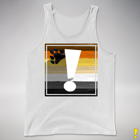 Bear Pride Flag Exclamation Point Premium Tank Top - White