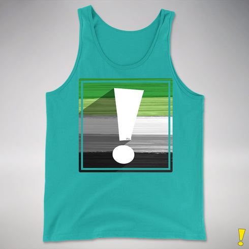 Aromantic Pride Flag Exclamation Point Premium Tank Top - Teal