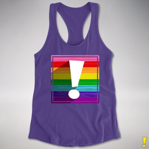 Original LGBTQ Pride Flag Exclamation Point Racerback Tank