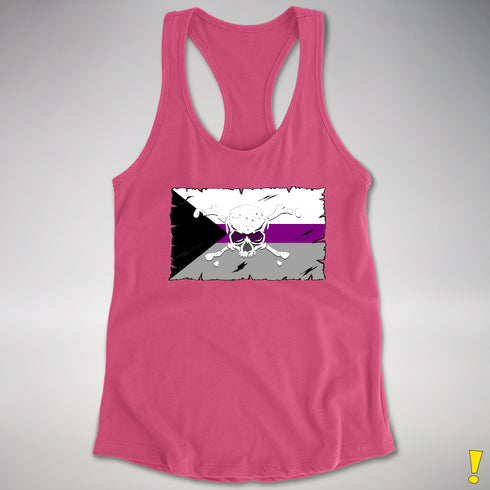 Demisexual Pride Pirate Flag Racerback Tank - Hot Pink