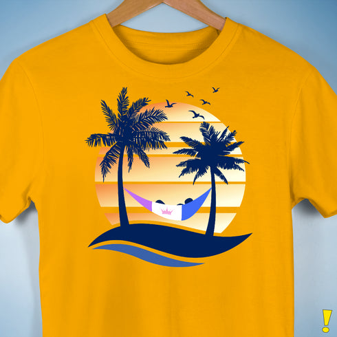 Drag Pride Hammock Summer Beach Sunset Premium Unisex T-Shirt