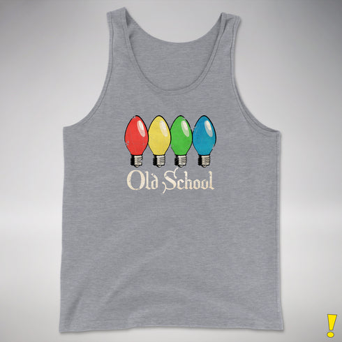 Old School Vintage Christmas Lights Tank Top - Grey Heather