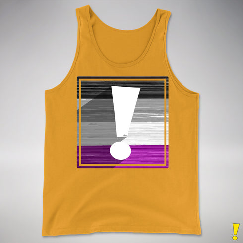 Asexual Pride Flag Exclamation Point Premium Tank Top - Gold