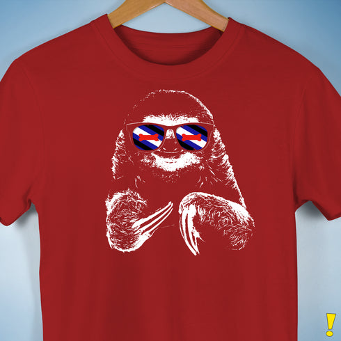 Pride Sloth Puppy Flag Sunglasses Premium Unisex T-Shirt