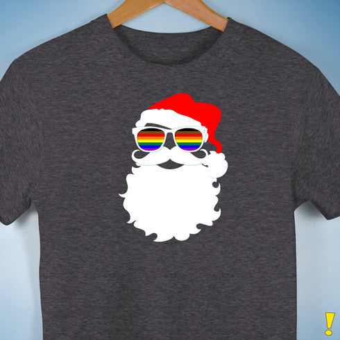 Santa’s LGBTQ Philly Pride Flag Shades Premium Unisex T-Shirt - Dark Grey Heather