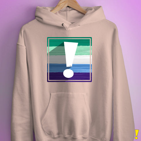 Gay Male Pride Flag Exclamation Point Hoodie