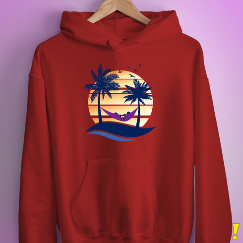 Lesbian Labrys Pride Hammock Summer Beach Sunset Hoodie