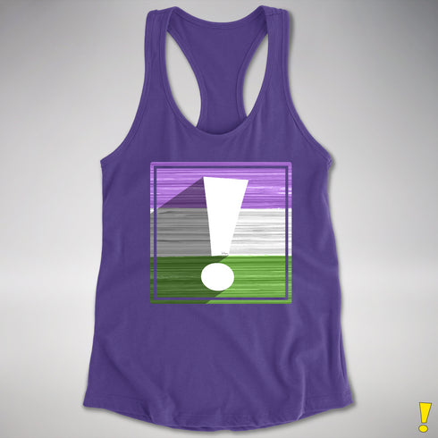 Genderqueer Pride Flag Exclamation Point Racerback Tank
