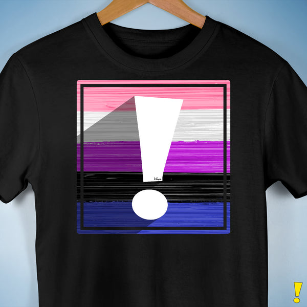 Genderfluid Pride Flag Exclamation Point Premium Unisex T-Shirt - Black