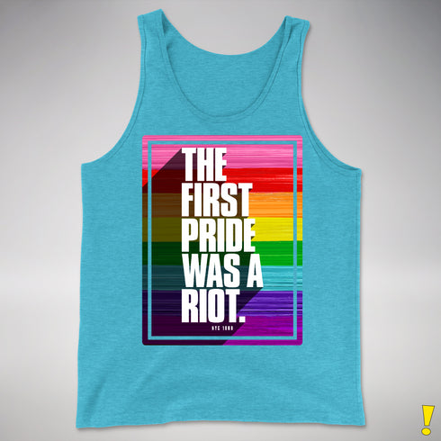 The First Pride Was a Riot - Original 8 Stripe Pride Premium Tank Top