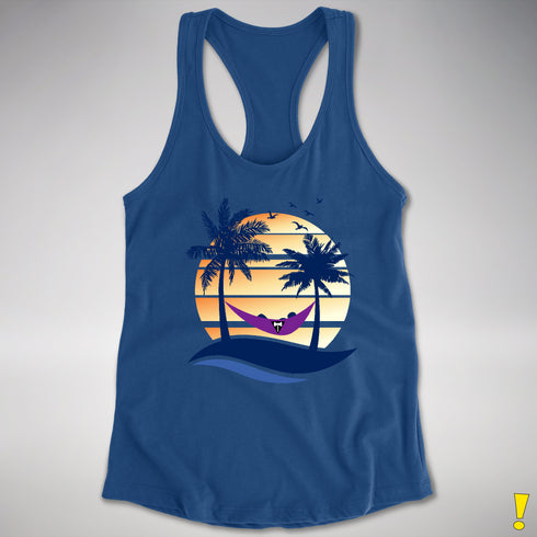 Lesbian Labrys Pride Hammock Summer Beach Sunset Racerback Tank