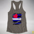 Leather Pride Flag Ripped Reveal Racerback Tank