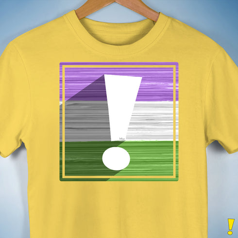 Genderqueer Pride Flag Exclamation Point Premium Unisex T-Shirt - Yellow