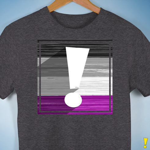 Asexual Pride Flag Exclamation Point Premium Unisex T-Shirt - Dark Grey Heather