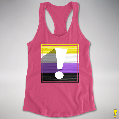 Nonbinary Pride Flag Exclamation Point Racerback Tank