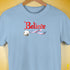Believe Bigender Pride Flag Jingle Bell Premium Unisex T-Shirt - Baby Blue
