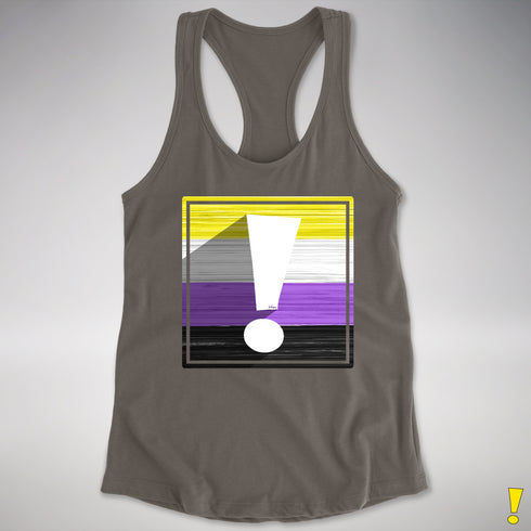 Nonbinary Pride Flag Exclamation Point Racerback Tank