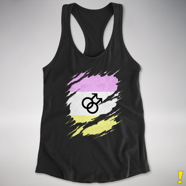 Twink Pride Flag Ripped Reveal Racerback Tank