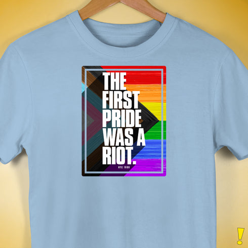 The First Pride Was a Riot - LGBTQ Progress Pride Premium T-Shirt
