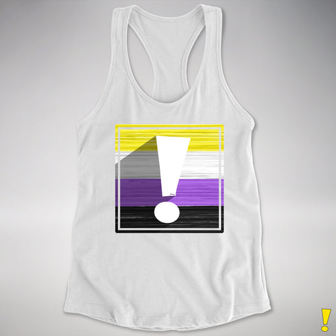 Nonbinary Pride Flag Exclamation Point Racerback Tank